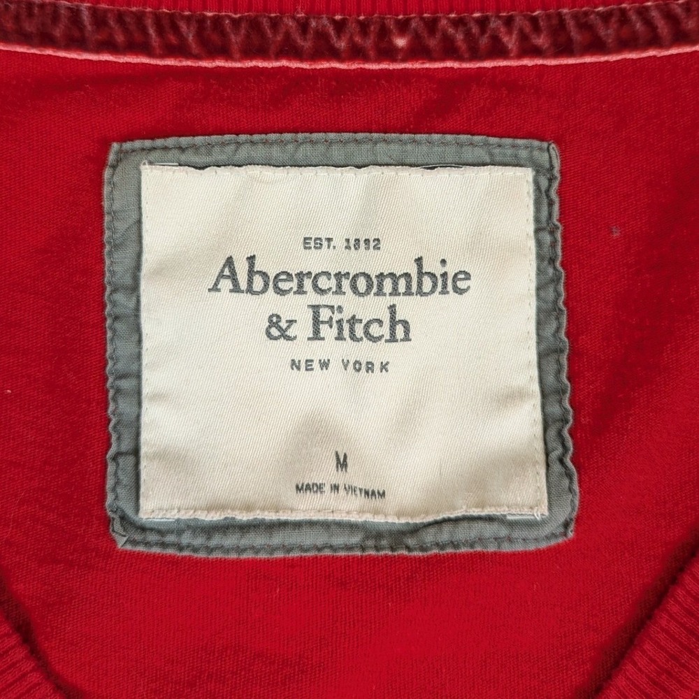 Abercrombie & Fitch Womens Y2K Babydoll V-Neck Long Sleeve Top Red Moose Logo M - Picture 2 of 16